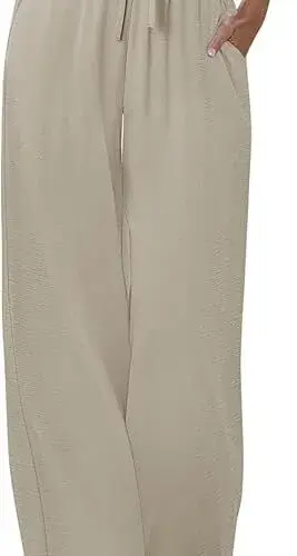 onlypuff Womens Baggy Palazzo Harem Pants Elastic