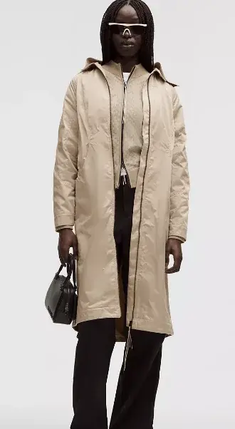Taffeta Removable-Hood Long Jacket SLNSH Collection