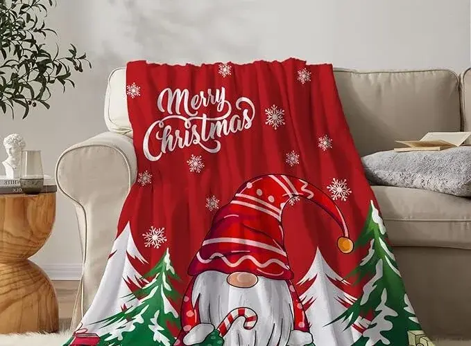 YeeJu Christmas Throw Blanket Red Christmas Tree